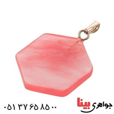 گردنبند کوارتز صورتی شش ضلعی