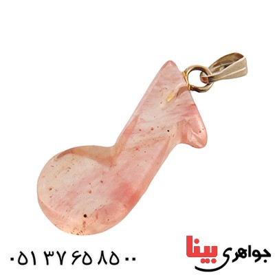 گردنبند کوارتز صورتی طرح ملودی _کد:12833