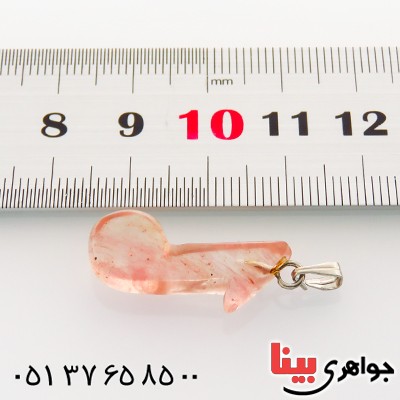 گردنبند کوارتز صورتی طرح ملودی _کد:12833