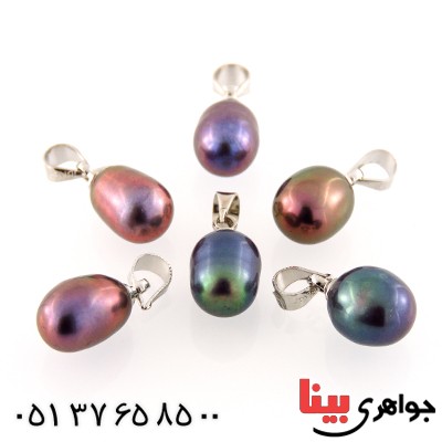 گردنبند مروارید اصلی کبود _کد:12847