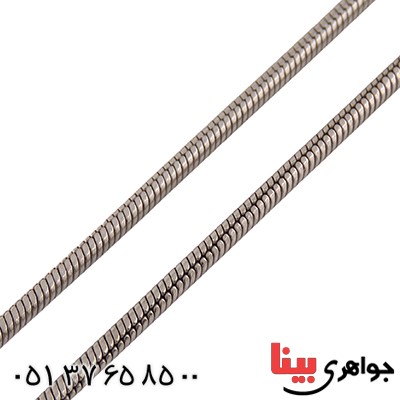 زنجیر نقره ایتالیایی رودیوم مدل ابریشمی سنگین 40 سانتی