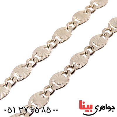 زنجیر نقره ایتالیایی درشت مدل سلطنتی 55 سانتی _کد:12863