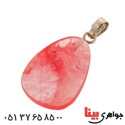 گردنبند کوارتز صورتی تراش شبه اشک _کد:12872