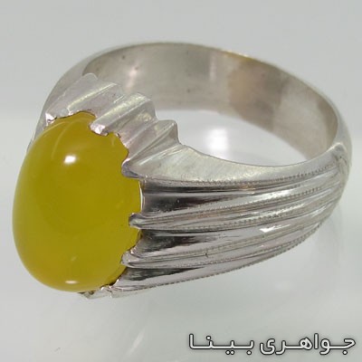 انگشتر عقیق زرد شرف الشمس دور چنگ