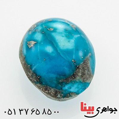 نگین انگشتر فیروزه نیشابوری شجری خوشرنگ بیضی _کد:12902