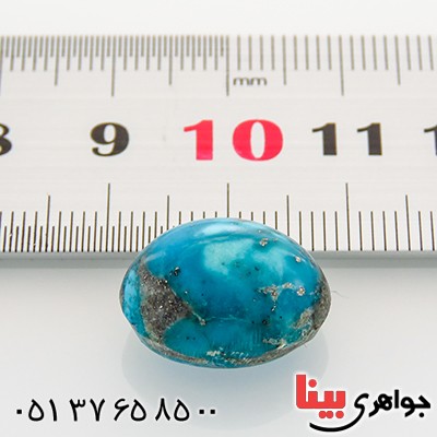 نگین انگشتر فیروزه نیشابوری شجری خوشرنگ بیضی _کد:12902
