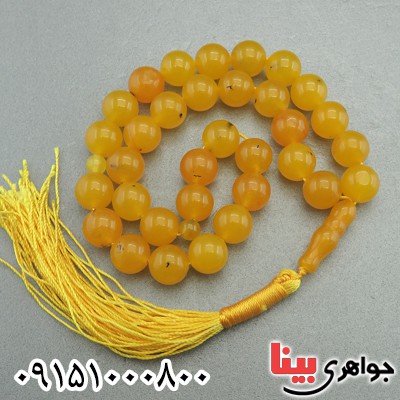 تسبیح عقیق شرف الشمس 33 دانه ای درشت و سنگین _کد:12912