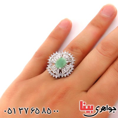 انگشتر زمرد زنانه رودیوم مدل روژا _کد:12941 انگشتر زمرد زنانه رودیوم مدل روژا _کد:12941
