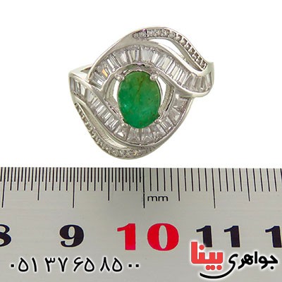 انگشتر زمرد زنانه رودیوم مدل نوشا _کد:12944 انگشتر زمرد زنانه رودیوم مدل نوشا _کد:12944