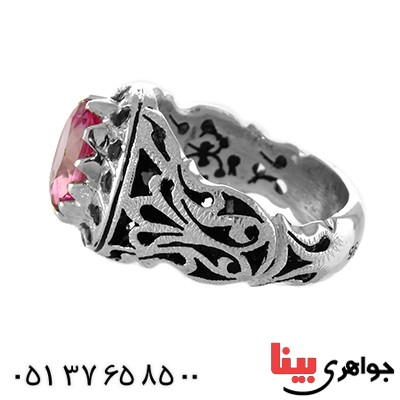 انگشتر توپاز صورتی دور یاقوت فاخر درشت و سنگین _کد:1766 انگشتر توپاز صورتی دور یاقوت فاخر درشت و سنگین _کد:1766