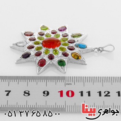 گردنبند چند جواهر عقیق یمنی طرح مولانا فاخر _کد:1771