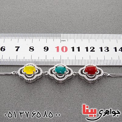 دستبند چند جواهر فیروزه نیشابوری و عقیق میکروستینگ زنانه_کد:12972 دستبند چند جواهر فیروزه نیشابوری و عقیق میکروستینگ زنانه_کد:12972