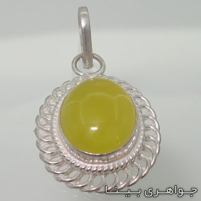 گردنبند عقیق زرد دور ملیله