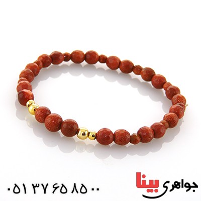 دستبند دلربا تراش دار با مهره طلایی