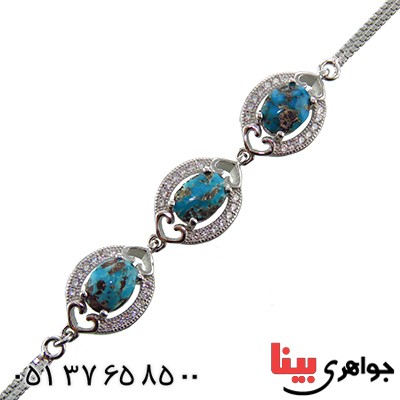 دستبند فیروزه نیشابوری شجری میکروستینگ زنانه _کد:13036 دستبند فیروزه نیشابوری شجری میکروستینگ زنانه _کد:13036