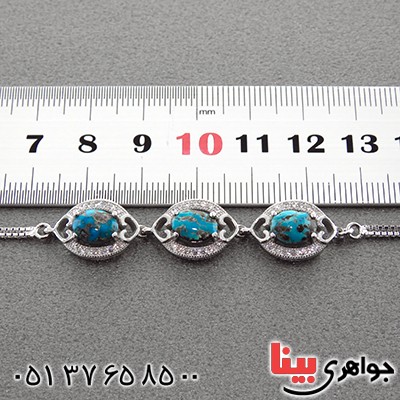 دستبند فیروزه نیشابوری شجری میکروستینگ زنانه _کد:13036 دستبند فیروزه نیشابوری شجری میکروستینگ زنانه _کد:13036