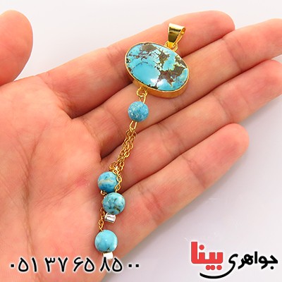گردنبند فیروزه نیشابوری صفوی فاخر آویز _کد:13059 گردنبند فیروزه نیشابوری صفوی فاخر آویز _کد:13059