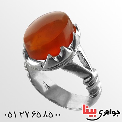 انگشتر عقیق یمنی مردانه منقش دامله