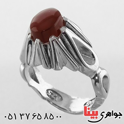 انگشتر عقیق یمنی خوشرنگ مردانه اشکی _کد:13078