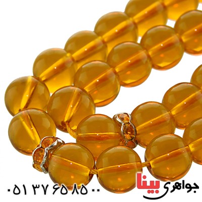 تسبیح سیترین 33 دانه ای درشت کروی _کد:13148