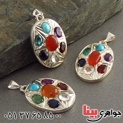 گردنبند چند جواهر عقیق یمنی درشت با حرز امام جواد و تربت کربلا گردنبند چند جواهر عقیق یمنی درشت با حرز امام جواد و تربت کربلا