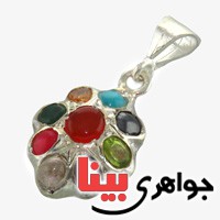 گردنبند چند جواهر عقیق یمنی با حرز امام جواد و تربت کربلا مدل گل _کد:13184