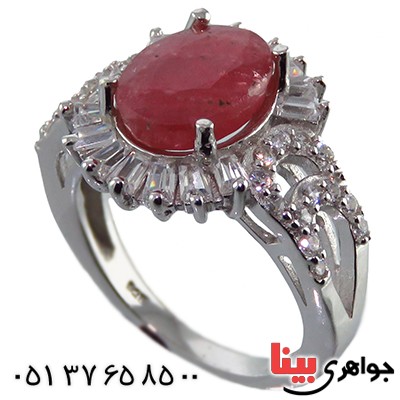 انگشتر یاقوت سرخ زنانه رودیوم مدل هیلدا _کد:13198 انگشتر یاقوت سرخ زنانه رودیوم مدل هیلدا _کد:13198
