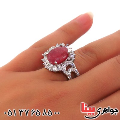 انگشتر یاقوت سرخ زنانه رودیوم مدل هیلدا _کد:13198 انگشتر یاقوت سرخ زنانه رودیوم مدل هیلدا _کد:13198