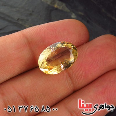 نگین انگشتر سیترین درشت تراش ترکیبی _کد:13203