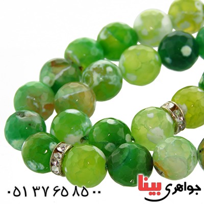 تسبیح عقیق رنگی الوان 33 دانه ای تراش دار کروی _کد:13232