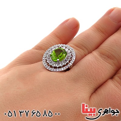 انگشتر زبرجد زنانه رودیوم درشت مدل دینا _کد:13279 انگشتر زبرجد زنانه رودیوم درشت مدل دینا _کد:13279