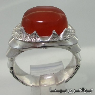 انگشتر عقیق یمنی هشت چنگ پله ای