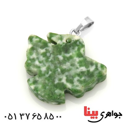 گردنبند عقیق خزه ای تراش پرنده _کد:13354 گردنبند عقیق خزه ای تراش پرنده _کد:13354