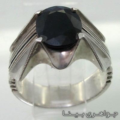 انگشتر یاقوت کبود طرح قبضه