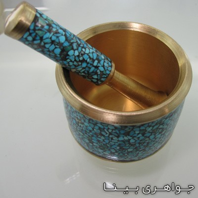 نگین انگشتر فیروزه هاون برای ساییدن زعفران