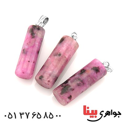 گردنبند رودونیت تراش استوانه ای _کد:13372 گردنبند رودونیت تراش استوانه ای _کد:13372