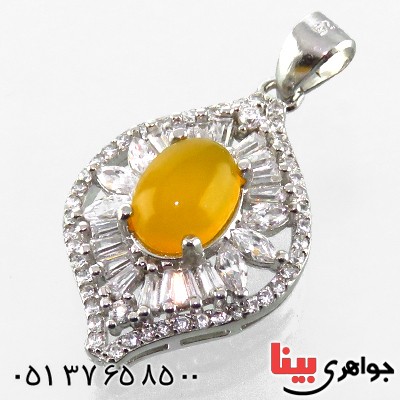 گردنبند عقیق شرف الشمس زنانه رودیوم مدل آوا _کد:13414 گردنبند عقیق شرف الشمس زنانه رودیوم مدل آوا _کد:13414