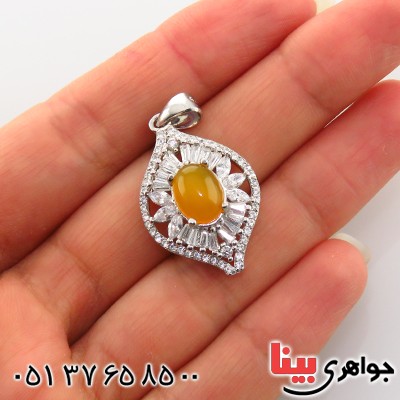 گردنبند عقیق شرف الشمس زنانه رودیوم مدل آوا _کد:13414 گردنبند عقیق شرف الشمس زنانه رودیوم مدل آوا _کد:13414