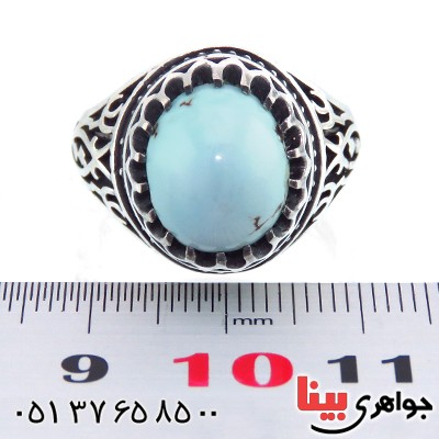 انگشتر فیروزه نیشابوری عجمی مردانه یا علی قرینه خاص _کد:13449