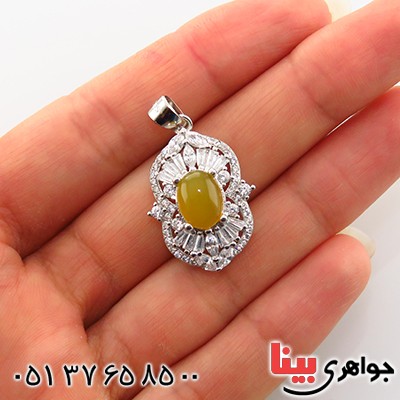 گردنبند عقیق شرف الشمس زنانه رودیوم مدل نیوشا _کد:13459 گردنبند عقیق شرف الشمس زنانه رودیوم مدل نیوشا _کد:13459