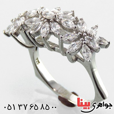 انگشتر نقره زنانه رودیوم مدل سمن _کد:13481 انگشتر نقره زنانه رودیوم مدل سمن _کد:13481