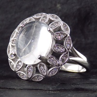انگشتر در نجف زنانه درشت رودیوم مدل مانیا