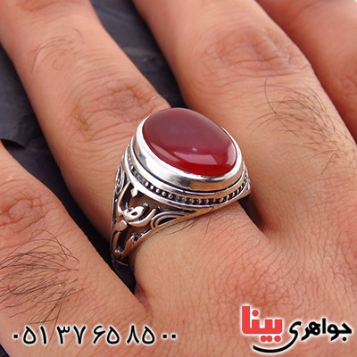 انگشتر عقیق یمنی مردانه خاص یا امام رضا _کد:13485