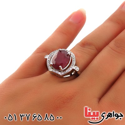 انگشتر یاقوت سرخ زلال زنانه رودیوم مدل رها _کد:13495 انگشتر یاقوت سرخ زلال زنانه رودیوم مدل رها _کد:13495