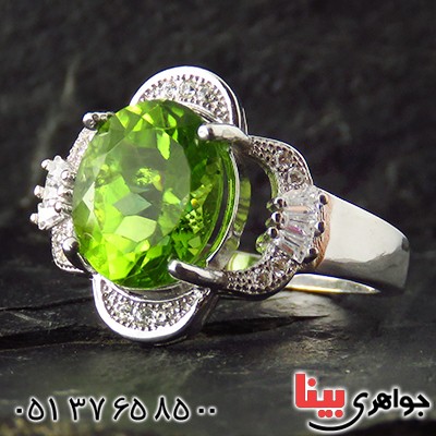 انگشتر زبرجد زنانه رودیوم مدل بیتا _کد:13498 انگشتر زبرجد زنانه رودیوم مدل بیتا _کد:13498