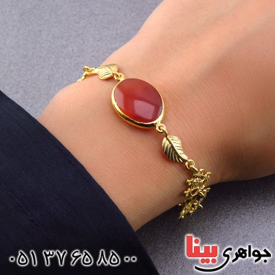 دستبند عقیق یمنی زنانه مدل شمین _کد:13558 دستبند عقیق یمنی زنانه مدل شمین _کد:13558