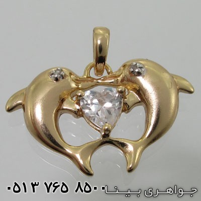 گردنبند کوارتز  طرح دلفین
