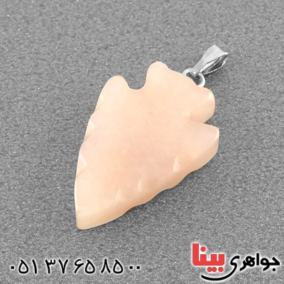 گردنبند کوارتز صورتی تراش کاج _کد:13589 گردنبند کوارتز صورتی تراش کاج _کد:13589