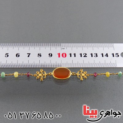 دستبند عقیق یمنی و تورمالین زنانه مدل نغمه _کد:13590 دستبند عقیق یمنی و تورمالین زنانه مدل نغمه _کد:13590