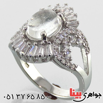 انگشتر در نجف زنانه رودیوم درشت مدل نوشا _کد:13605
